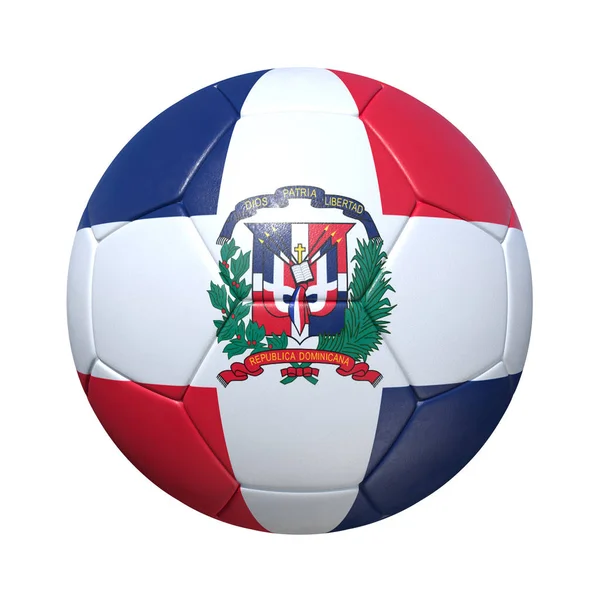 Ballon de football dominicain avec drapeau national — Photo