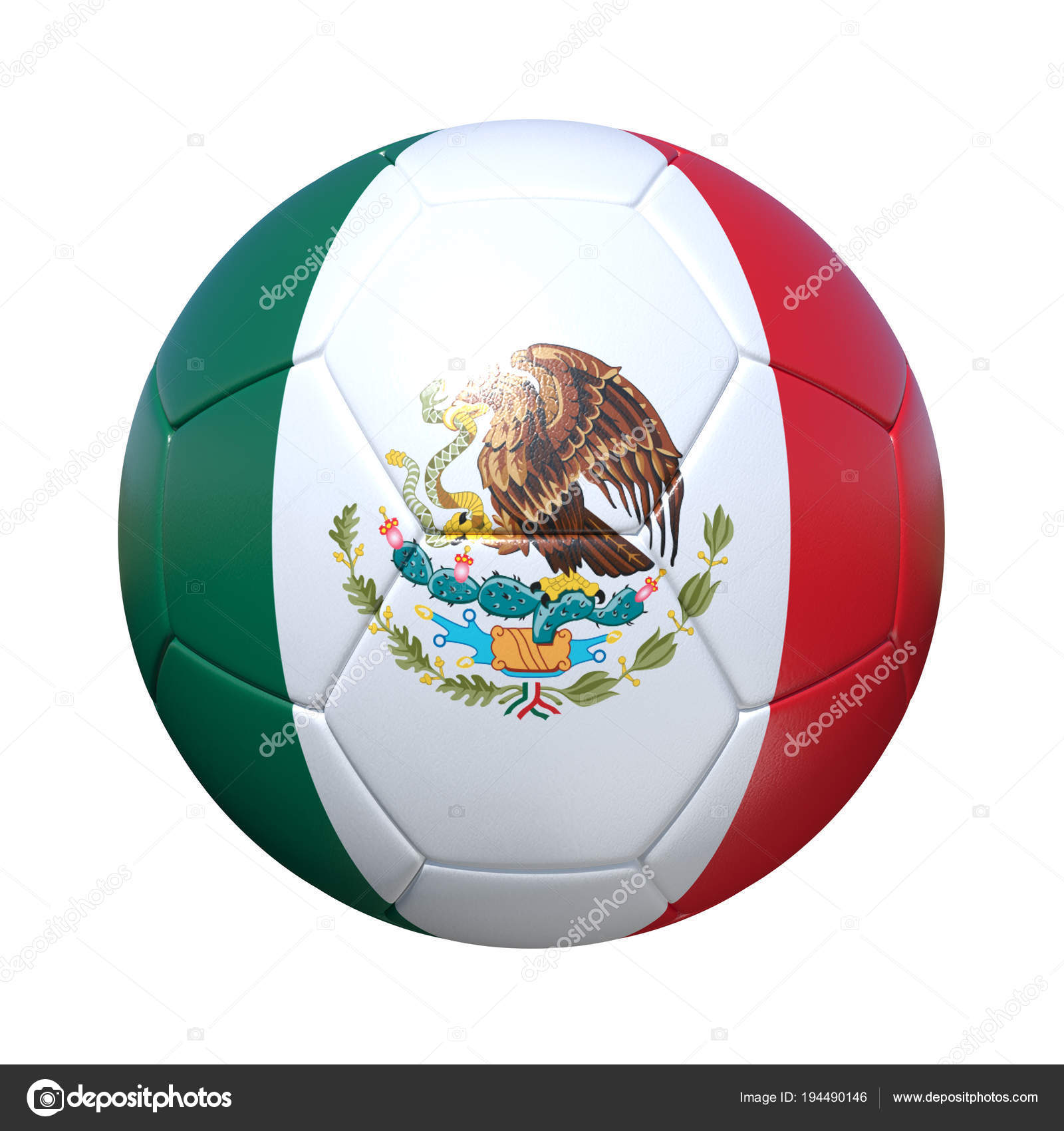Mexico Mexican soccer ball with national flag Stock Illustration by  ©vahekatrjyan #194490146