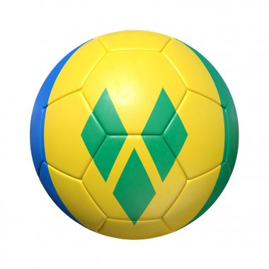 Saint Vincent ve Grenadinler futbol topu ile ulusal bayrak