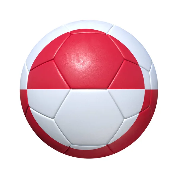Bola de futebol da Groenlândia com bandeira nacional — Fotografia de Stock