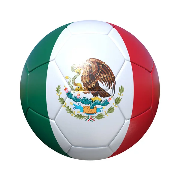 Mexique Ballon de football mexicain avec drapeau national — Photo