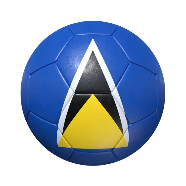 Saint Lucia voetbal met nationale vlag — Stockfoto
