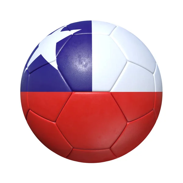 Pelota de fútbol chilena con bandera nacional —  Fotos de Stock