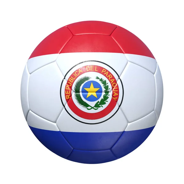 Paraguay Paraguay Vieux ballon de football avec drapeau national — Photo