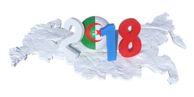 hangi bir Cezayir Cezayir bayrağı futbol topu ile yazılı 2018