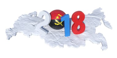 d yatırılır Angola Angola bayrağı futbol topu ile yazılı 2018
