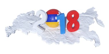 2018 yatırılır Artsakh Karabağ bayrak futbol topu ile yazılı