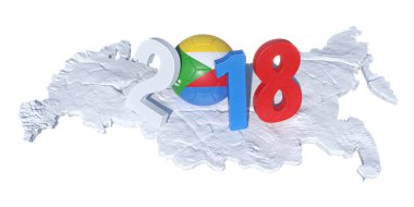 2018 yatırılır Komor Adaları Comoran bayrak futbol topu ile yazılı 