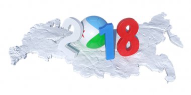 Cibuti Cibuti ile yazılı 2018 futbol topu, m bayrak