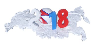 d yatırılır bir Nepal Nepal bayrağı futbol topu ile yazılı 2018