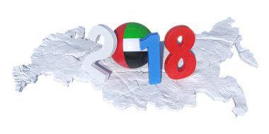 Birleşik Arap Emirlikleri bayrağı futbol ile yazılı 2018 hangi top 