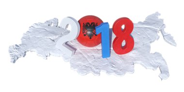 2018 yatırılır Arnavut Arnavutluk bayrağı futbol topu ile yazılı