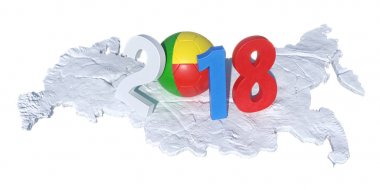 d yatırılır bir Benin Beninese bayrak futbol topu ile yazılı 2018