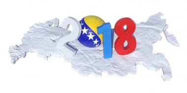 Bosna-Hersek bayrağı futbol ile yazılı 2018 hangi top