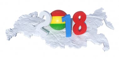 2018 yatırılır Bolivyalı Bolivya bayrak futbol topu ile yazılı