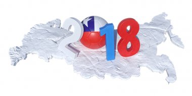 bir Şili Şili ile yazılı 2018 hangi bayrak futbol topu yapmak