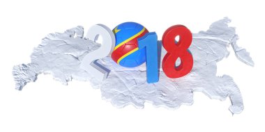 Kongo Kongolu yeni bayrak futbol ile yazılı 2018, m top