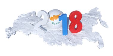 Cypr Kıbrıs Kıbrıs bayrağı futbol ile yazılı 2018, m top