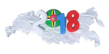 Dominika Dominik ile yazılı 2018 futbol topu hangi la bayrak.