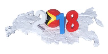 bir Doğu ile yazılı 2018 Timor Doğu turunu bayrak futbol topu wh