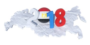 d yatırılır bir mısır mısır bayrak futbol topu ile yazılı 2018