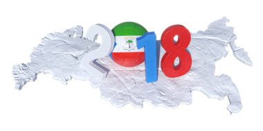 Ekvator Ginesi Gineli bayrak futbol topu w ile yazılı 2018