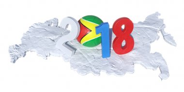 2018 yatırılır Guyana Guyana bayrak futbol topu ile yazılı 