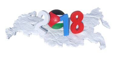 hangi bir Jordan Ürdün bayrağı futbol topu ile yazılı 2018