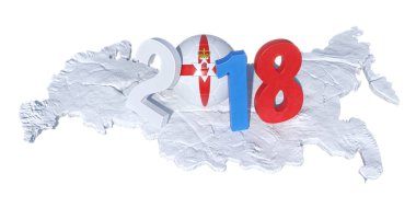 hangi bir Kuzey İrlanda bayrağı futbol topu ile yazılı 2018