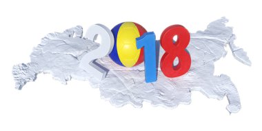 Romanya Romen Chad Çad bayrağı futbol ba ile yazılı 2018