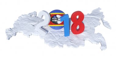 o yatırılır Svaziland bayrak futbol topu ile yazılı 2018