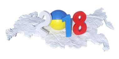 2018 Ua Ukrayna Ukrayna bayrağı futbol ile yazılmış olan top 