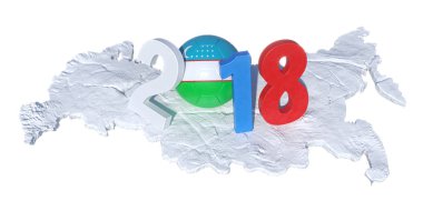 2018 yatırılır Uzbekistan Özbek bayrak futbol topu ile yazılı