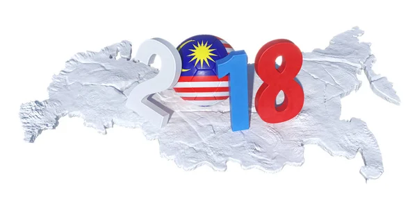 2018 s Malajsie Malajsie vlajka fotbalový míč který la — Stock fotografie