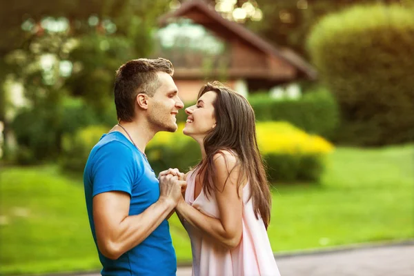 Couple in love are happy about buying a new home, family concept — Stock Photo, Image