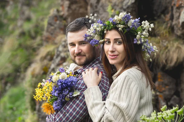 Portrait d'un couple aimant de hipsters — Photo