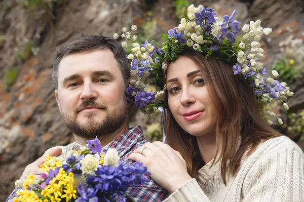 Portrait d'un couple aimant de hipsters — Photo