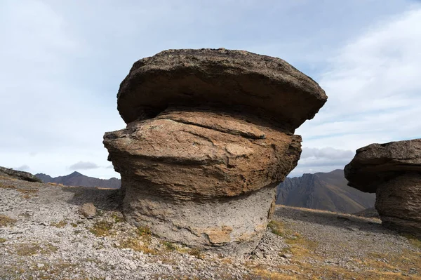 Stone houby na Mount Elbrus na severním Kavkaze. — Stock fotografie