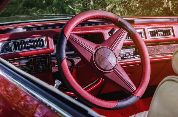 Vintag veículo de carro antigo interior — Fotografia de Stock