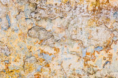 Çok katmanlı dökülüyor boya duvar dokulu arka plan. Boya yüzeyi cleaved katmanlar halinde farklı renkleri karıştırma. Doku derin bir desen ile