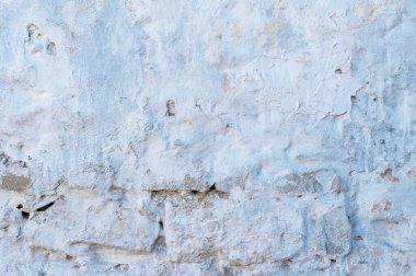 Mavi alçılı, tekrar tekrar tuğla duvar dokusu. Tuğla duvar ön yüzeyi beyazlatılmış. Beyaz yıkama soyut arkaplan