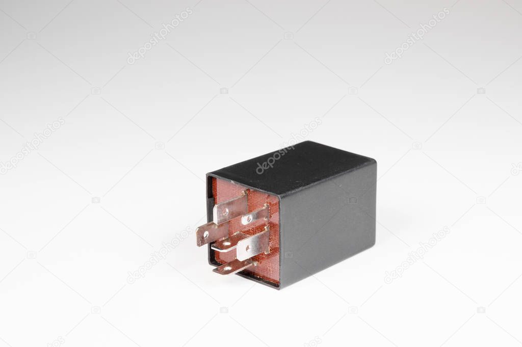 New black electric auxiliary coil power relay magnetic contactor 12v auto parts on gray gradient background