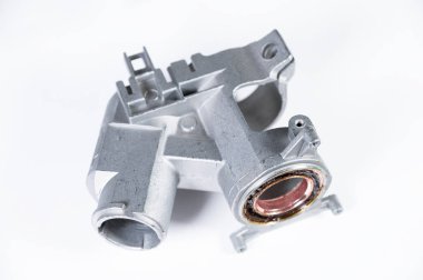 Ateşleme kilidi direksiyon pozisyonunda. gri gradyan arkaplan