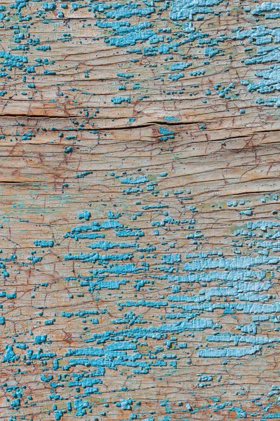 Stará a loupající se barva Postupem času se modrá barva odloupla od starých prken a dřevěná textura praskla. Ročník Abstraktní Grunge pozadí — Stock fotografie