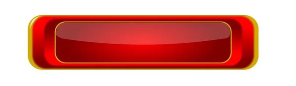 Bouton brillant brillant avec effet 3D rouge — Image vectorielle