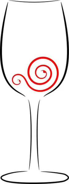 Weinglas Rotweinspirale — Stockvektor