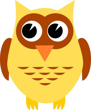 Baykuş vektör bej ve kahverengi çizgi film