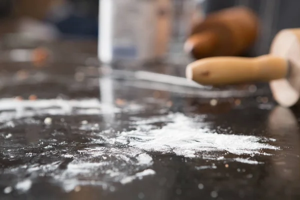 Rolling Pin Being Used For Baking — Stock Photo, Image