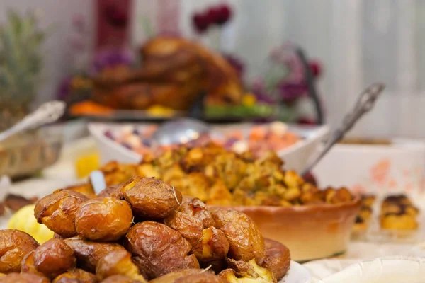 Delicioso jantar de Ação de Graças Extravagante — Fotografia de Stock