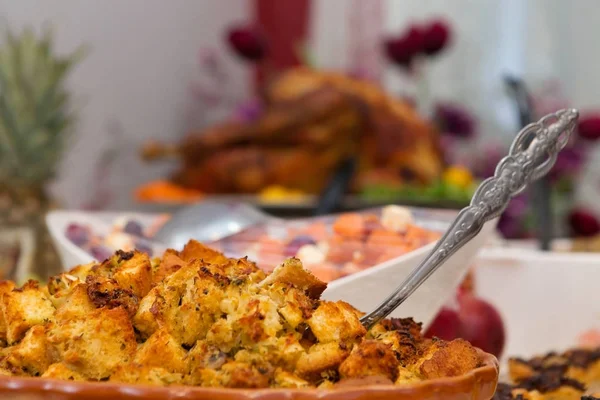 Deliciosa cena de Acción de Gracias Extravagante Turquía — Foto de Stock